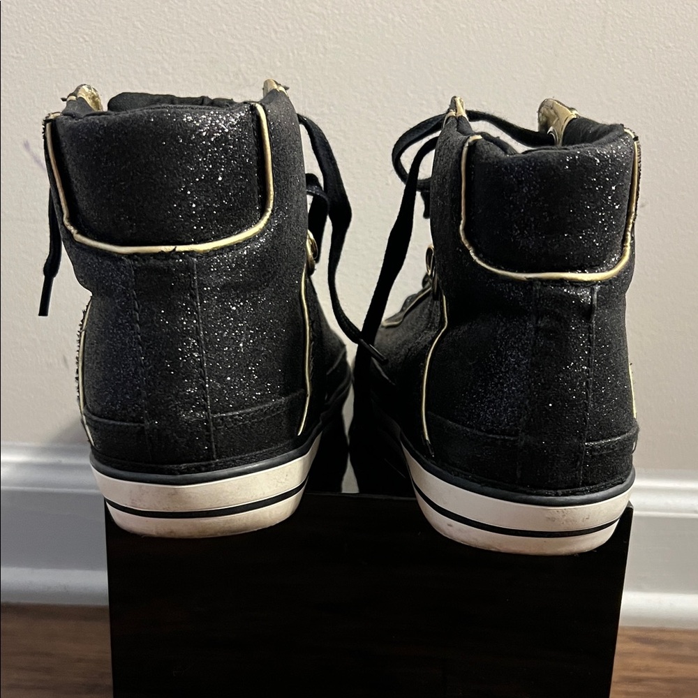 Guess Black and Gold High-Top Sneakers - Picture 6 of 7
